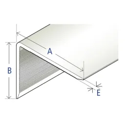 Cornière PVC régénéré asymétrique crantée à angle arrondi 60 x 30 x 3,2 mm, gris anthracite veiné