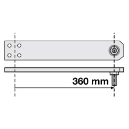 Bras moyen pour moteur de portail battant Multipro 3S+ côté moteur