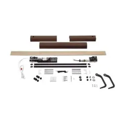 Moteur de volet battant radio Somfy Yslo IO Slim 2 vantaux, carter marron et bras noir