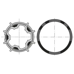 Roue et couronne pour moteur Ø50 sur tube Ø53 mm (Deprat)
