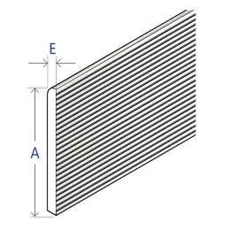 Plat PVC régénéré dentelé 20 x 2,2 mm, blanc