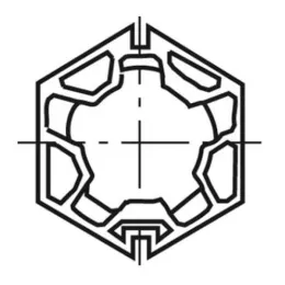 Roue d'adaptation pour moteur Ø50 sur tube hexagonal 60 mm (Butzbach)