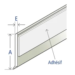 Plat à lèvre PVC avec adhésif 20 x 2,5 mm, blanc