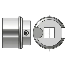 Embout pour axe Ø40 mm, sortie carré de 13 mm
