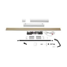Moteur de volet battant radio Somfy Yslo Flex Slim IO, 1 vantail, carter blanc et bras noir