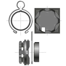 Support moteur Ø50 mm à tête standard pour caisson Elket